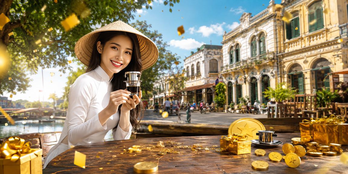 Không gian cá cược tại Hà Nội với hình ảnh nón lá truyền thống