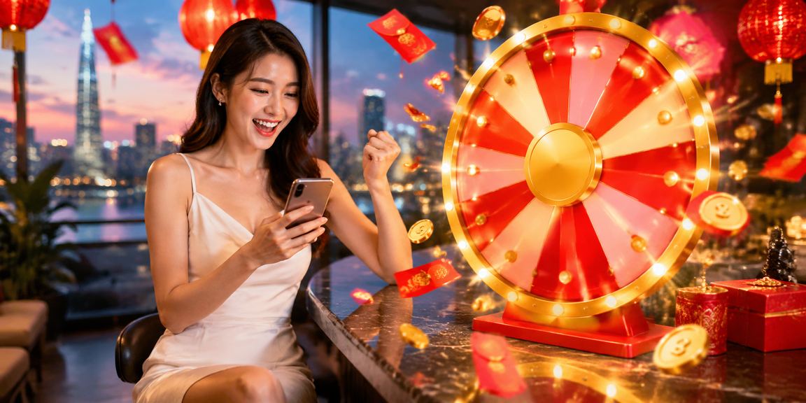 Đèn lồng Sài Gòn gợi không khí khuyến mãi và vòng quay may mắn